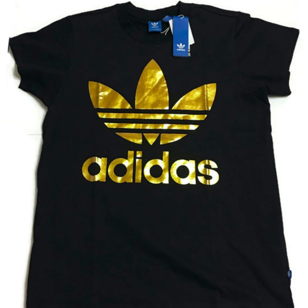 Adidas Originals Big Trefoil Logo Gold and Black